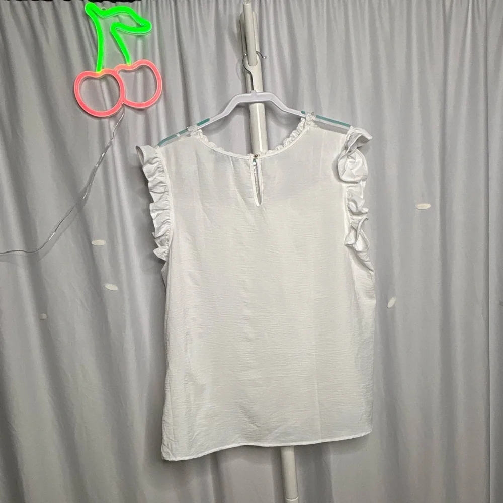 White Ruffle Blouse - Picture 4 of 4